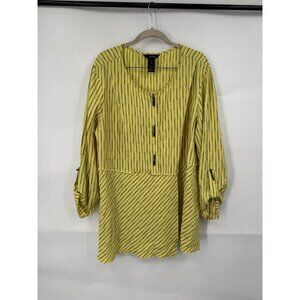 Lightweight Yellow Striped Women's Tunic Top